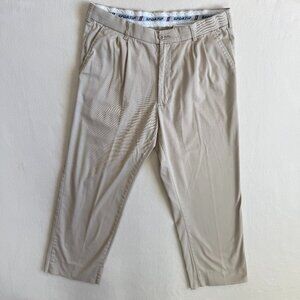 Sportif USA Pants Mens Size 36x27 Khaki Elastic Waist Work Slacks Tan Dress